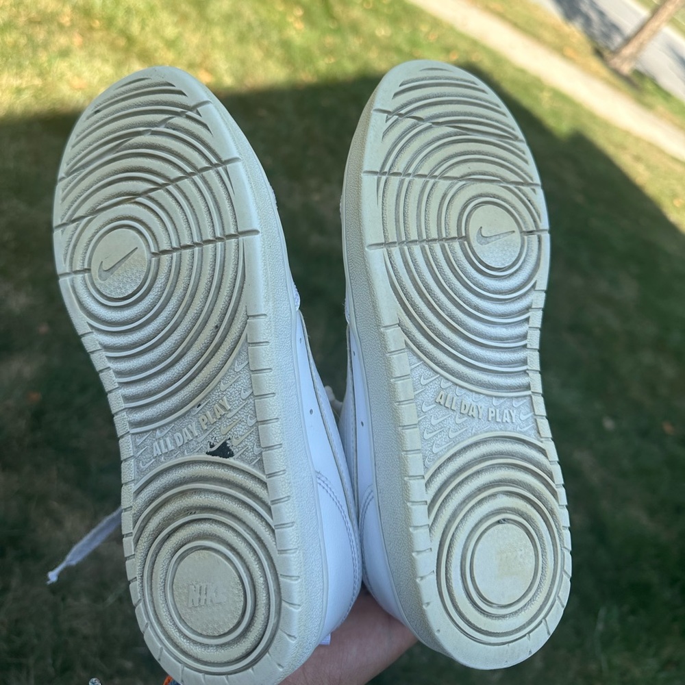 White Nike court shoes